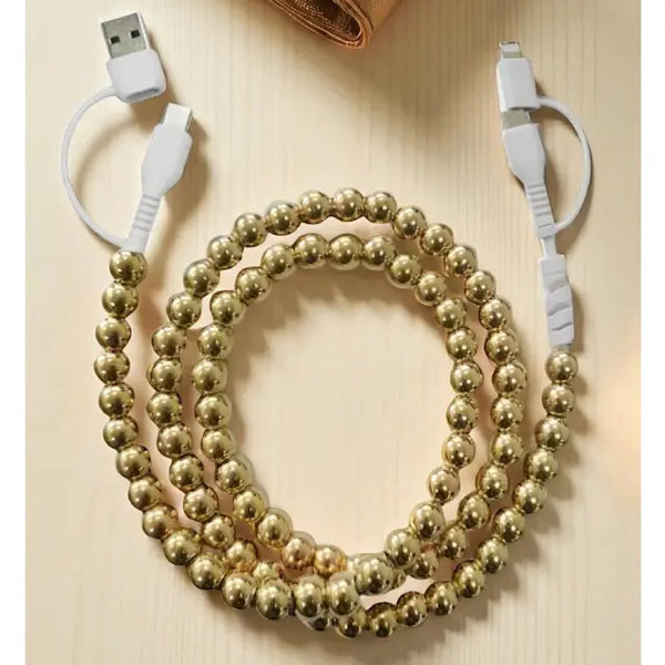 Gold Beaded Phone Charger