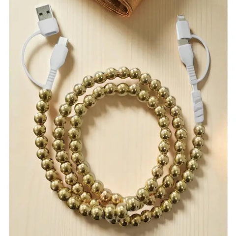 Gold Beaded Phone Charger