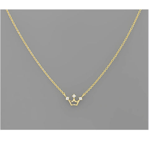 Pave Crown Pendant Necklace