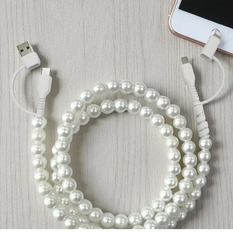 Pearl Beaded Phone Charger