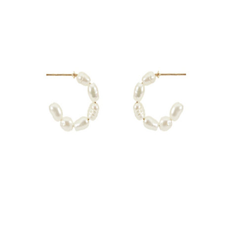 Pearl Beaded Hoops