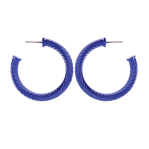 35mm Blue Color Twist Hoops