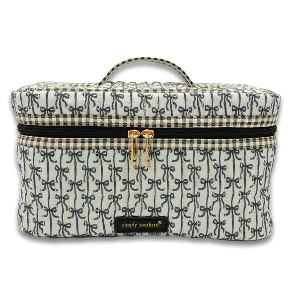Simply Southern® Quilted Train Case: Black Bow