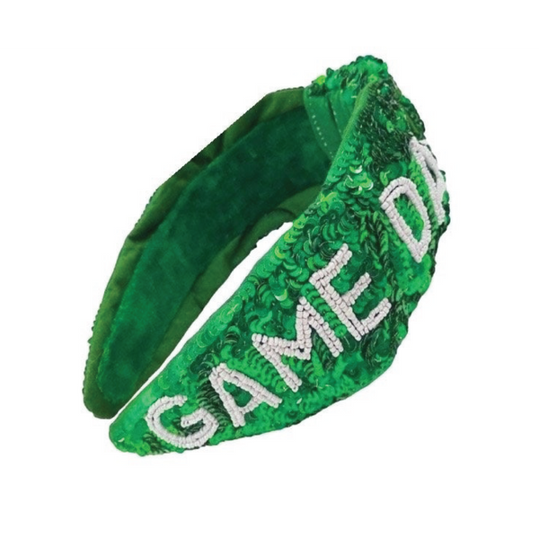 Green Sequin Game Day Headband