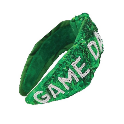 Green Sequin Game Day Headband