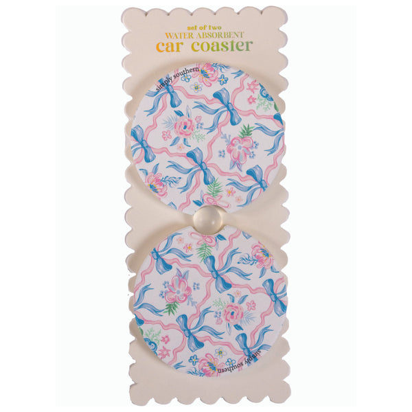 Simply Southern® Car Coasters Set: Ribbon