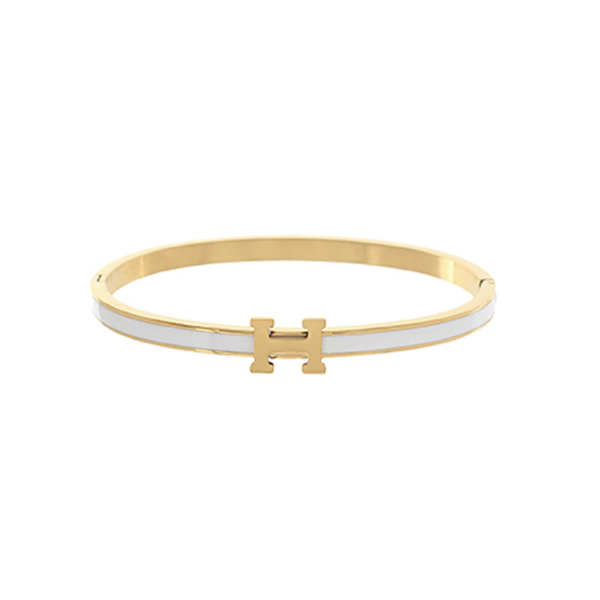 White Epoxy H Bracelet