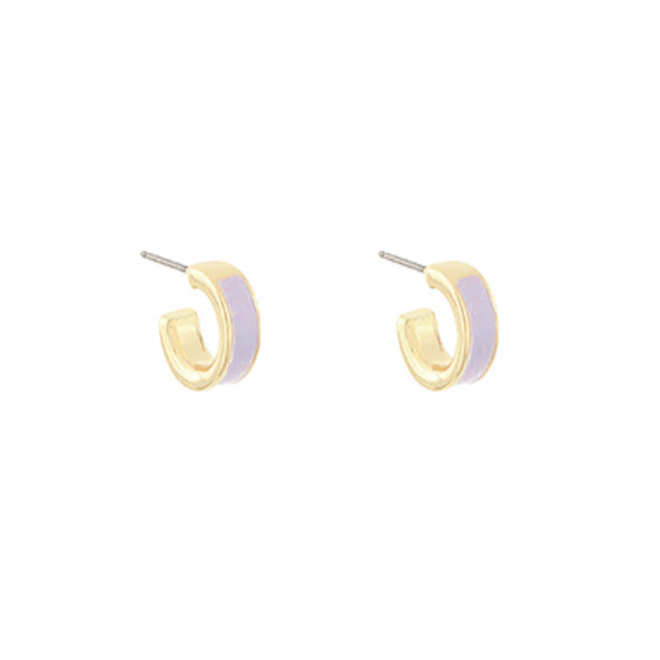 Lavender Epoxy Metal Hoops