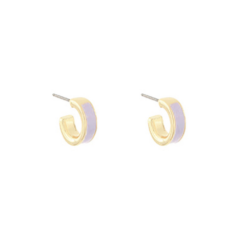 Lavender Epoxy Metal Hoops