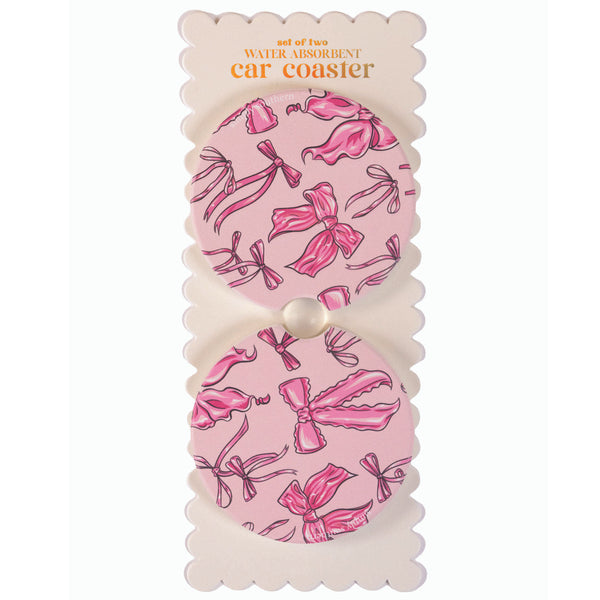 Simply Southern® Car Coasters Set: Bow