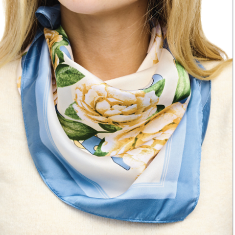 Floral Belt Print Silky Scarf