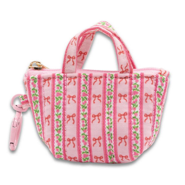 Simply Southern® Mini Tote Coin Purse Keychain: Cherry