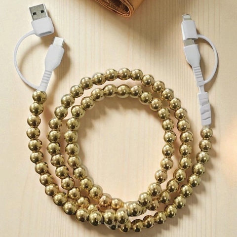 Gold Beaded Phone Charger