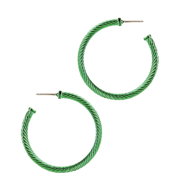 40mm Green Color Twist Hoops