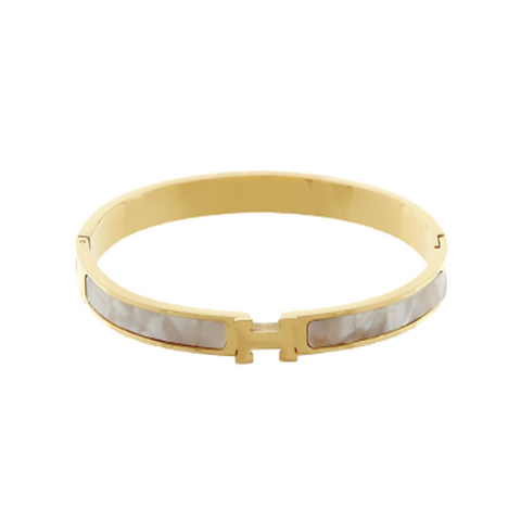 Mother of Pearl Epoxy H Bracelet