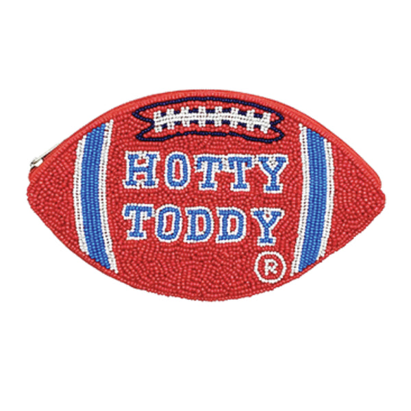 Hot Toddy Football Beaded Coin Purse