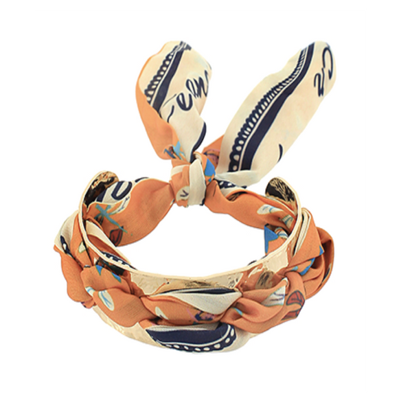 Hammered Metal Orange Scarf Bracelet