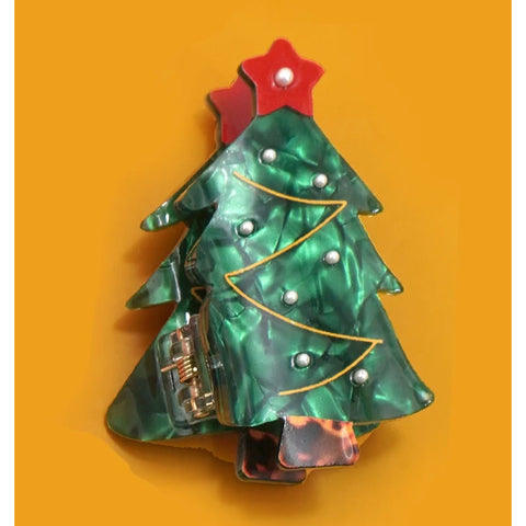 Christmas Tree Hair Claw Clip