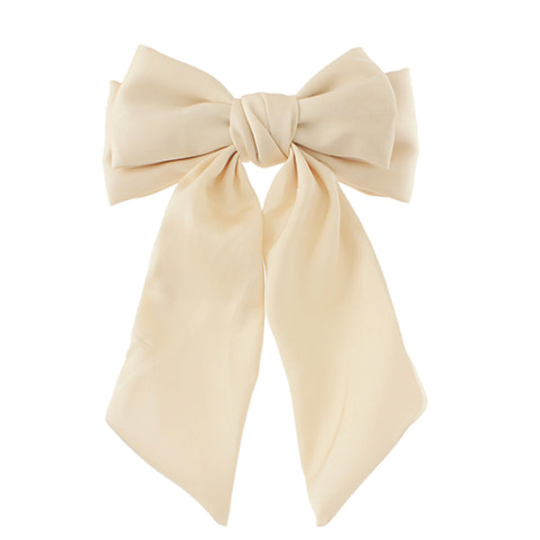 Satin Feel Big Bow: Ivory