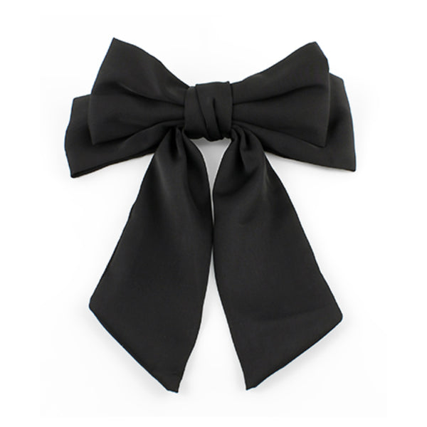 Satin Feel Big Bow: Black