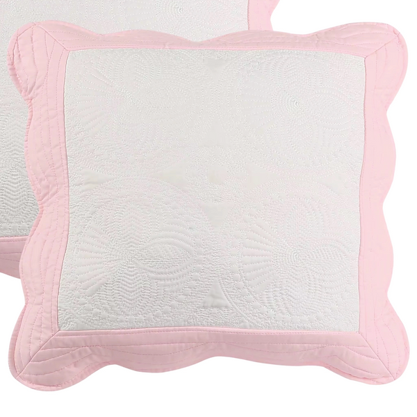 Heirloom Shams White/Pink
