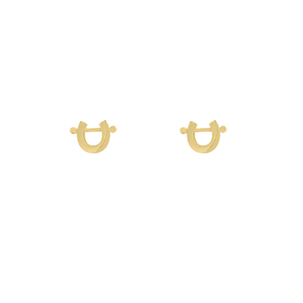 Gold Horseshoe Stud Earrings