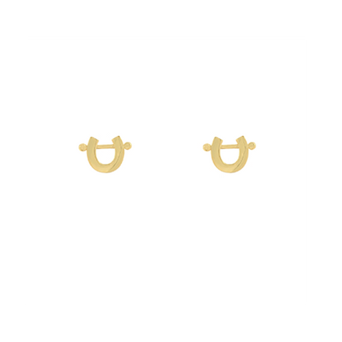 Gold Horseshoe Stud Earrings