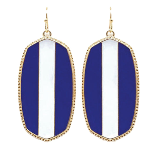 Blue & White Oval Earrings