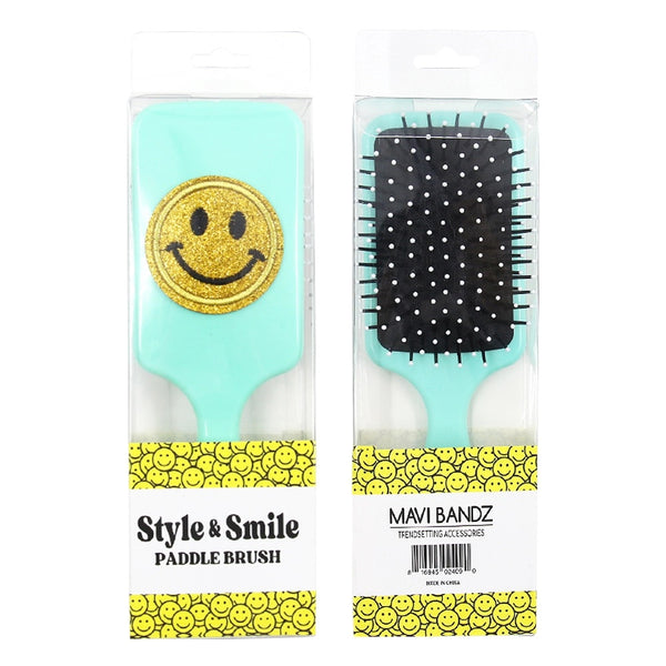 Varsity Glitter Smiley Brush: Mint