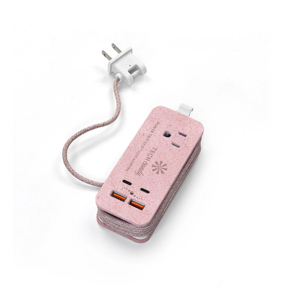 Power Trip Outlet Eco+ USB/USBC Travel Charger - Pink