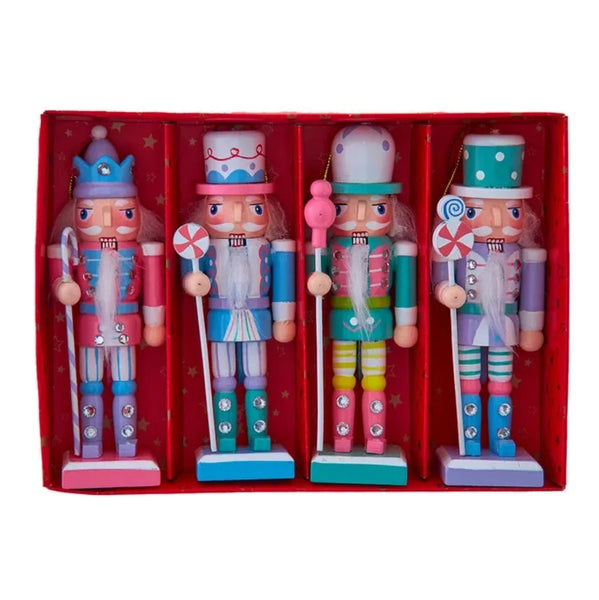 5" Wooden Nutcracker Ornament Set
