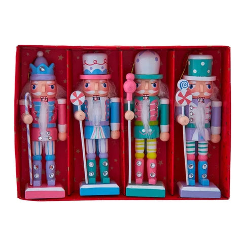 5" Wooden Nutcracker Ornament Set