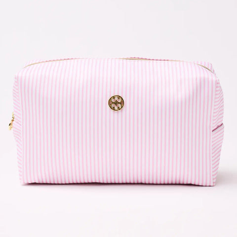 Pink Stripe Let's Face It Cosmetic Bag