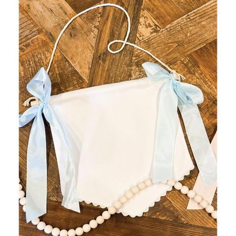 Cotton Canvas Baby Banner: Blue