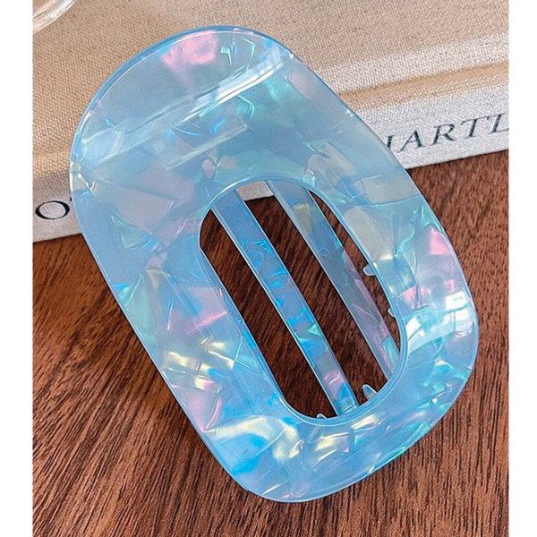 Jumbo Blue Lay Flat Claw Clip