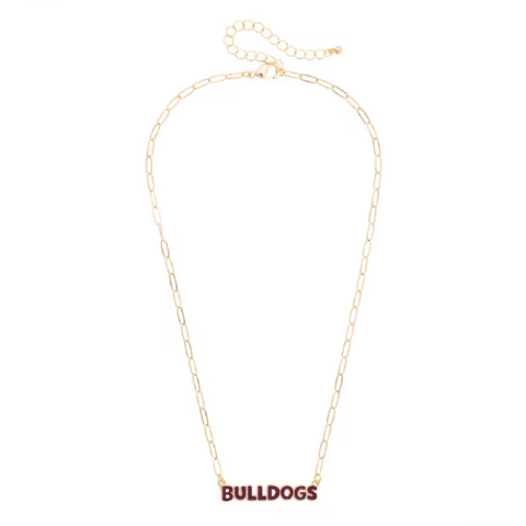 MS State Bulldogs Puffy Nameplate Necklace