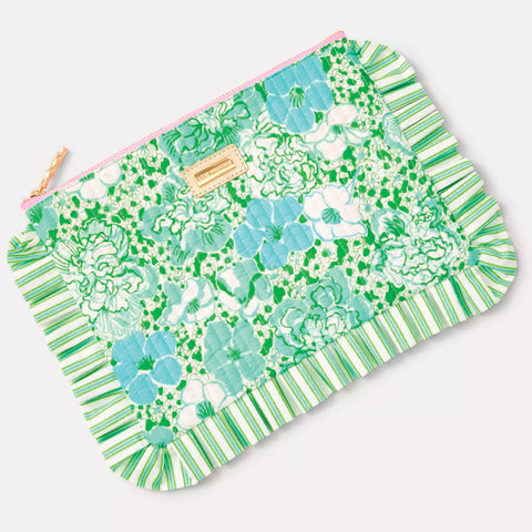 Lilly Pulitzer® Ruffle Pouch, Mint Condition Burst of Joy