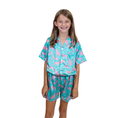 Kids See Ya Cheetah Satin Sleep Set