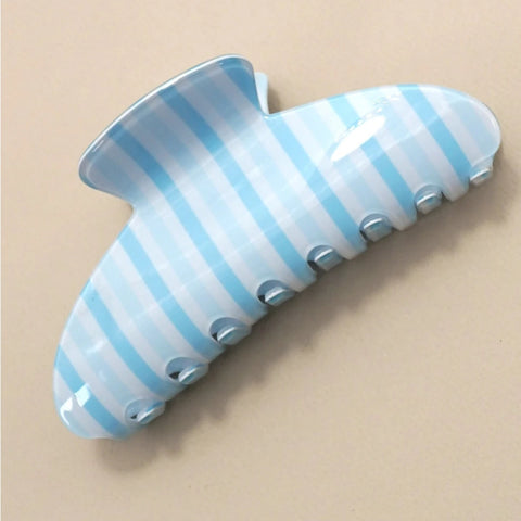 Jumbo Blue Stripe Claw Clip