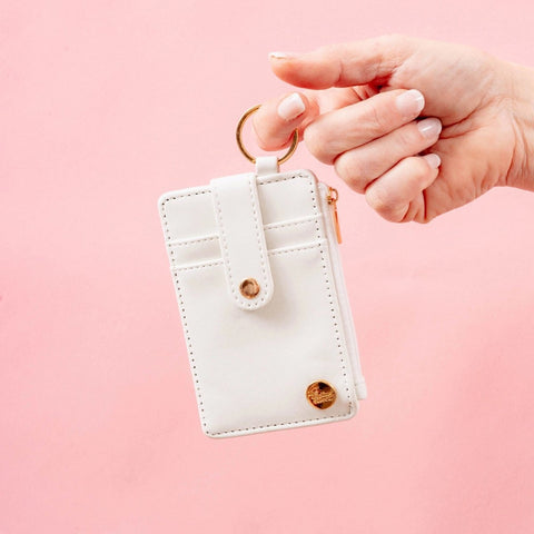 White Keychain Card Wallet