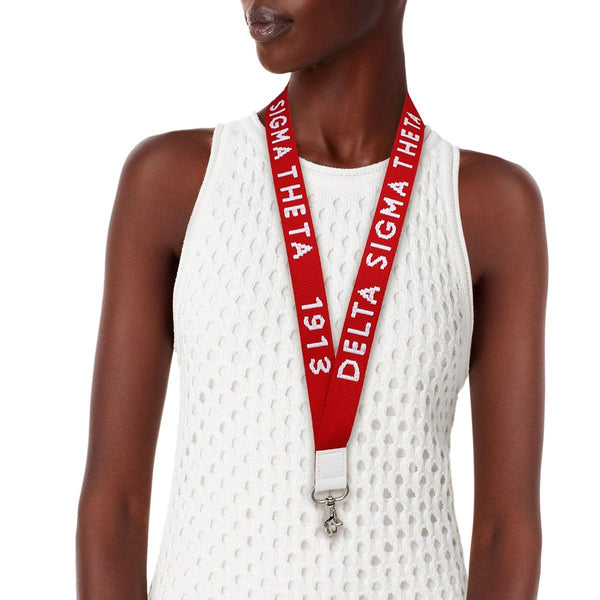 Delta Sigma Theta Canvas Lanyard