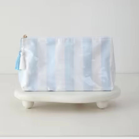 Waterproof PVC Seaside Stripe Cosmetic Bag