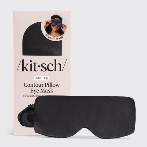 Satin Contour Pillow Eye Mask: Charcoal