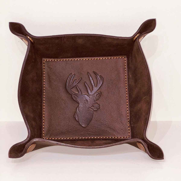 Deer Embossed Leather Valet Tray