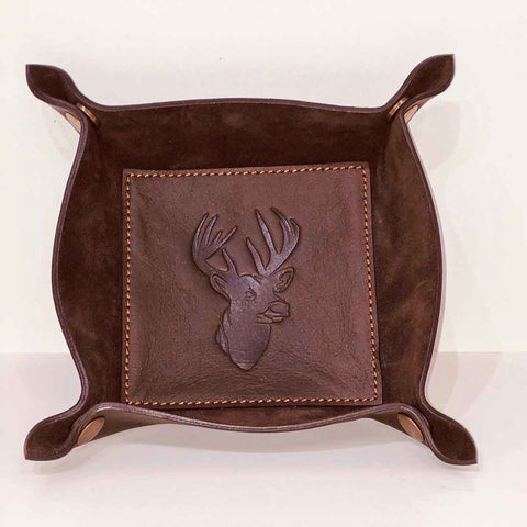 Deer Embossed Leather Valet Tray