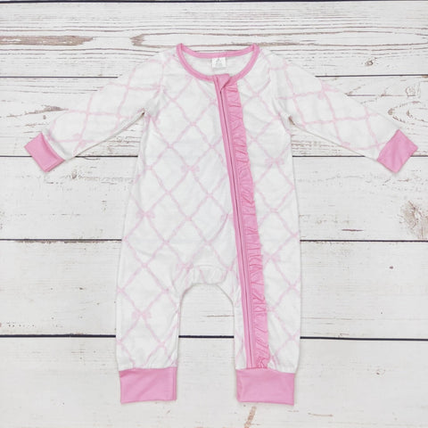 Baby Pink Bow Print Sleeper