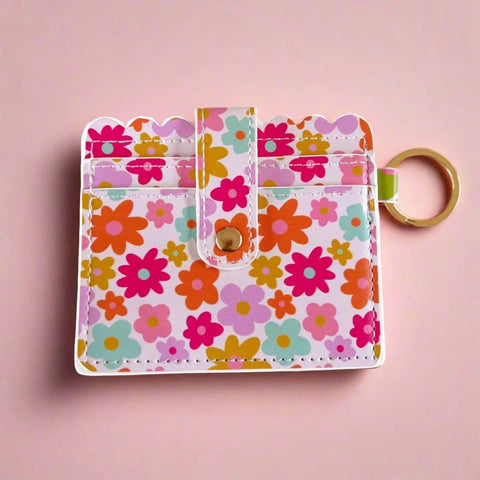 Retro Florals Keychain Wallet