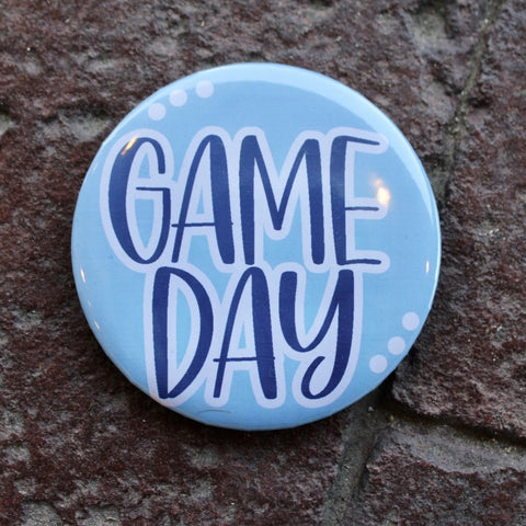 Game Day 3" Button: Blue & White