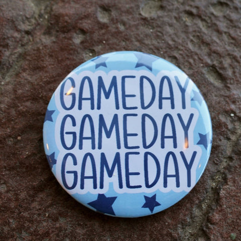 Game Day Trio 3" Button: Blue & White