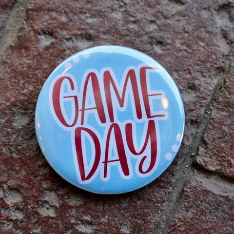 Game Day 3" Button: Red & Blue